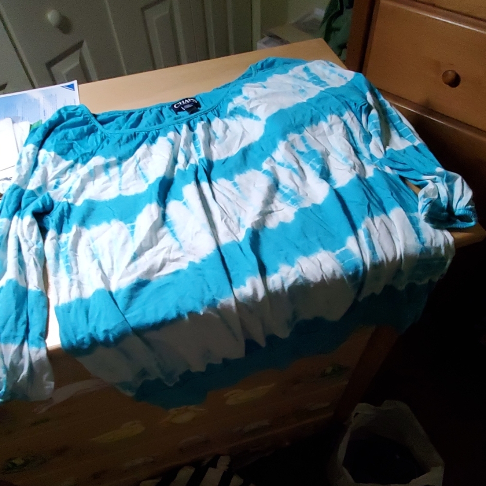 Blue and white tie dye shirt